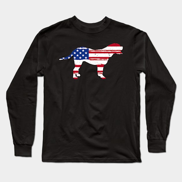 Dogue De Bordeaux Mastiff American Flag Patriotic Dog graphic Long Sleeve T-Shirt by merchlovers